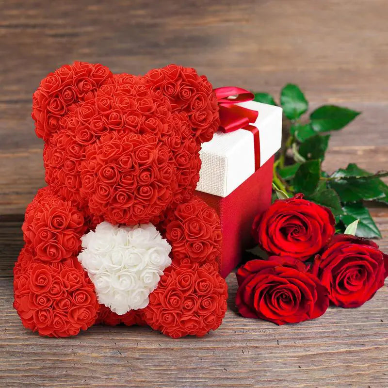 Valentine's Day Rose Flower Bear